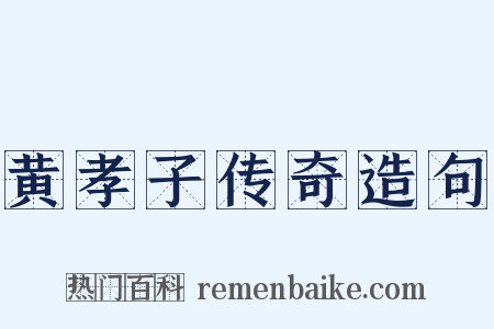 黄孝子传奇造句是什么意思的图片